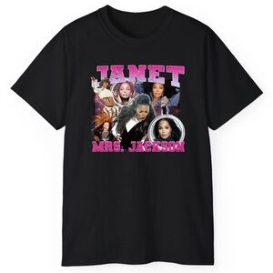 Janet Jackson Black Graphic cotton T-Shirt